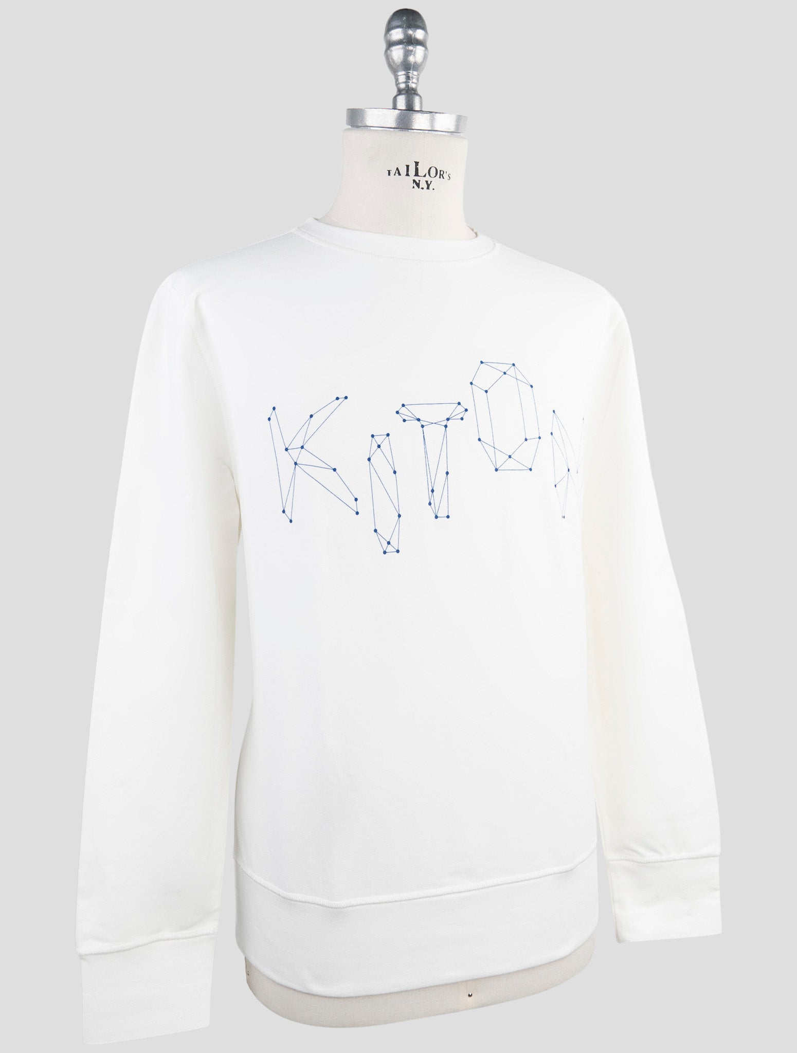 Kiton White Cotton Ea Sweater Crewneck