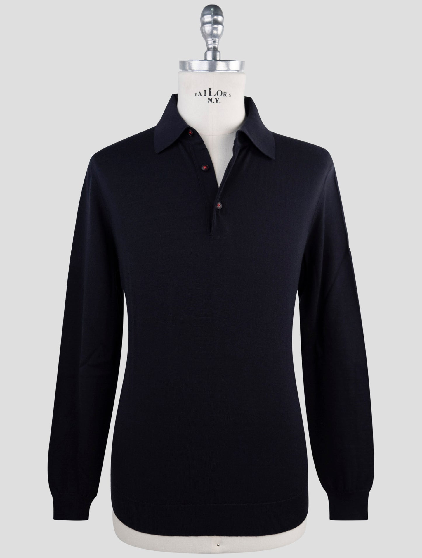 Kiton Dark Blue Cotton Sweater Polo