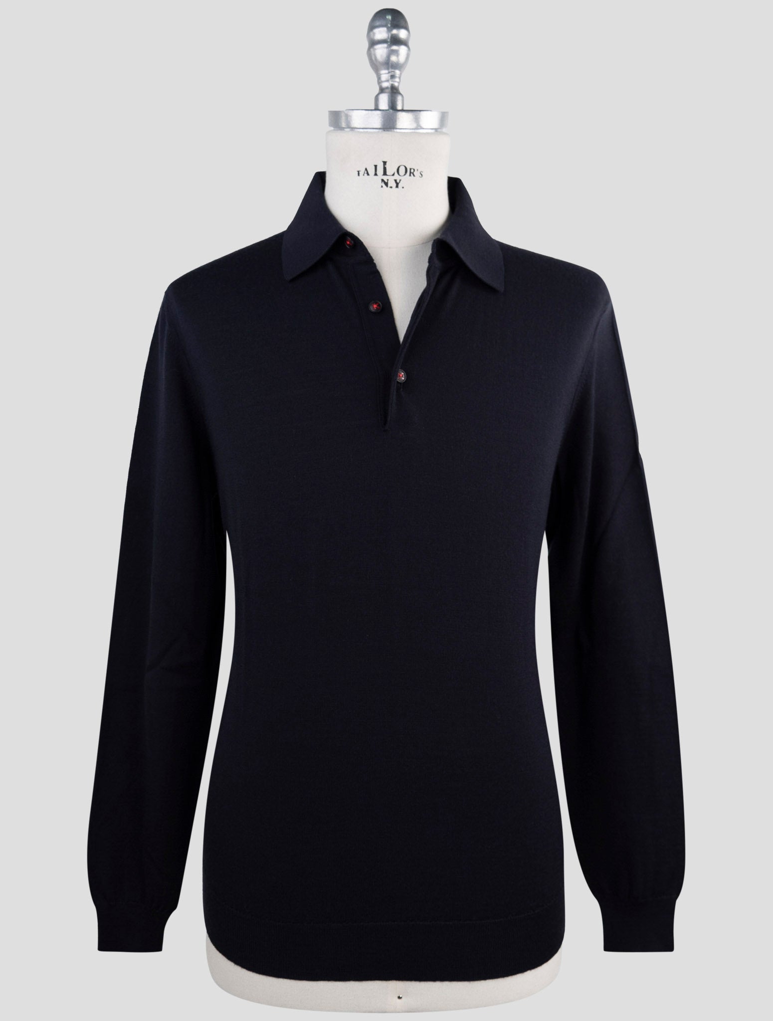 Kiton Dark Blue Cotton Sweater Polo