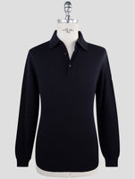 Kiton Dark Blue Cotton Sweater Polo