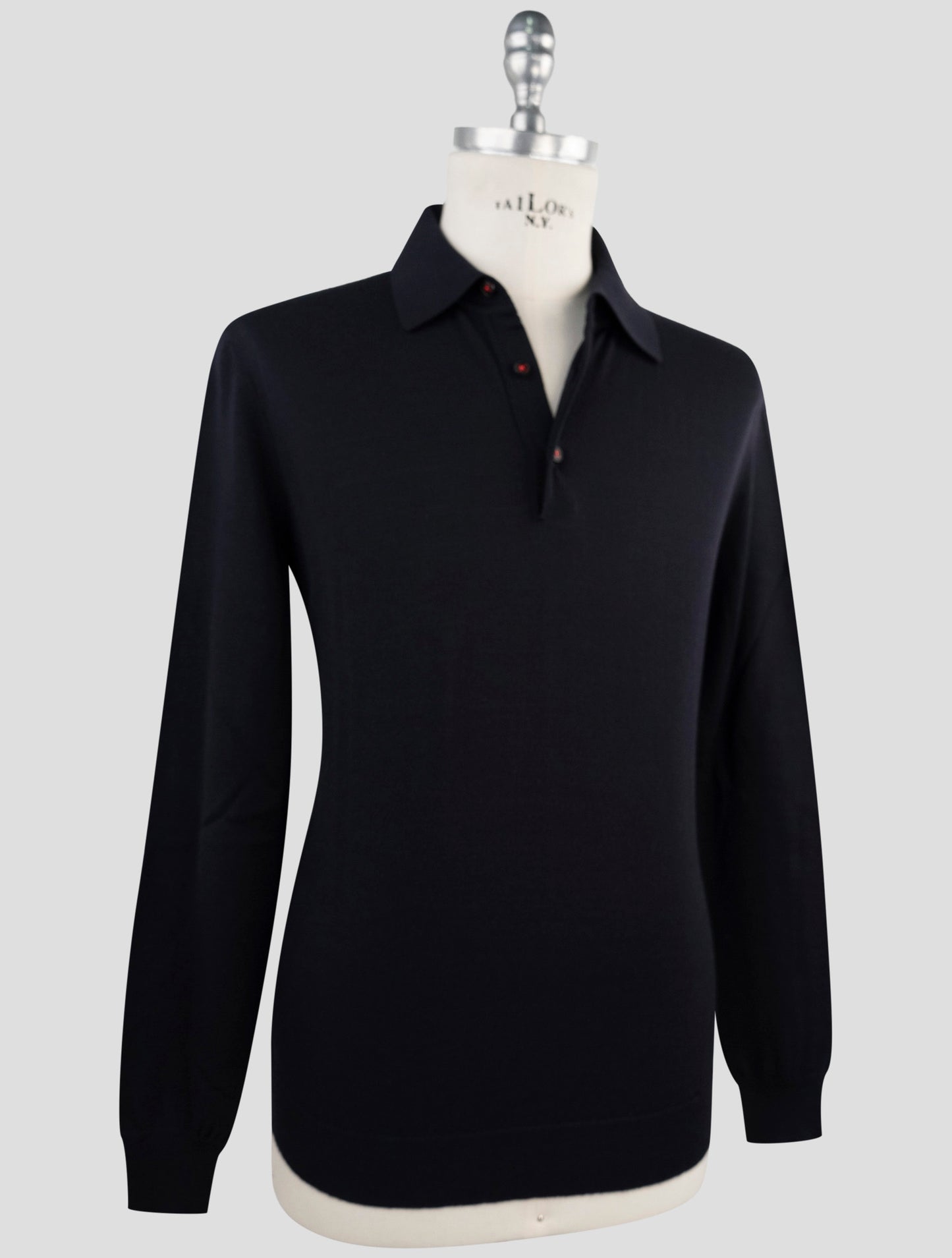 Kiton Dark Blue Cotton Sweater Polo