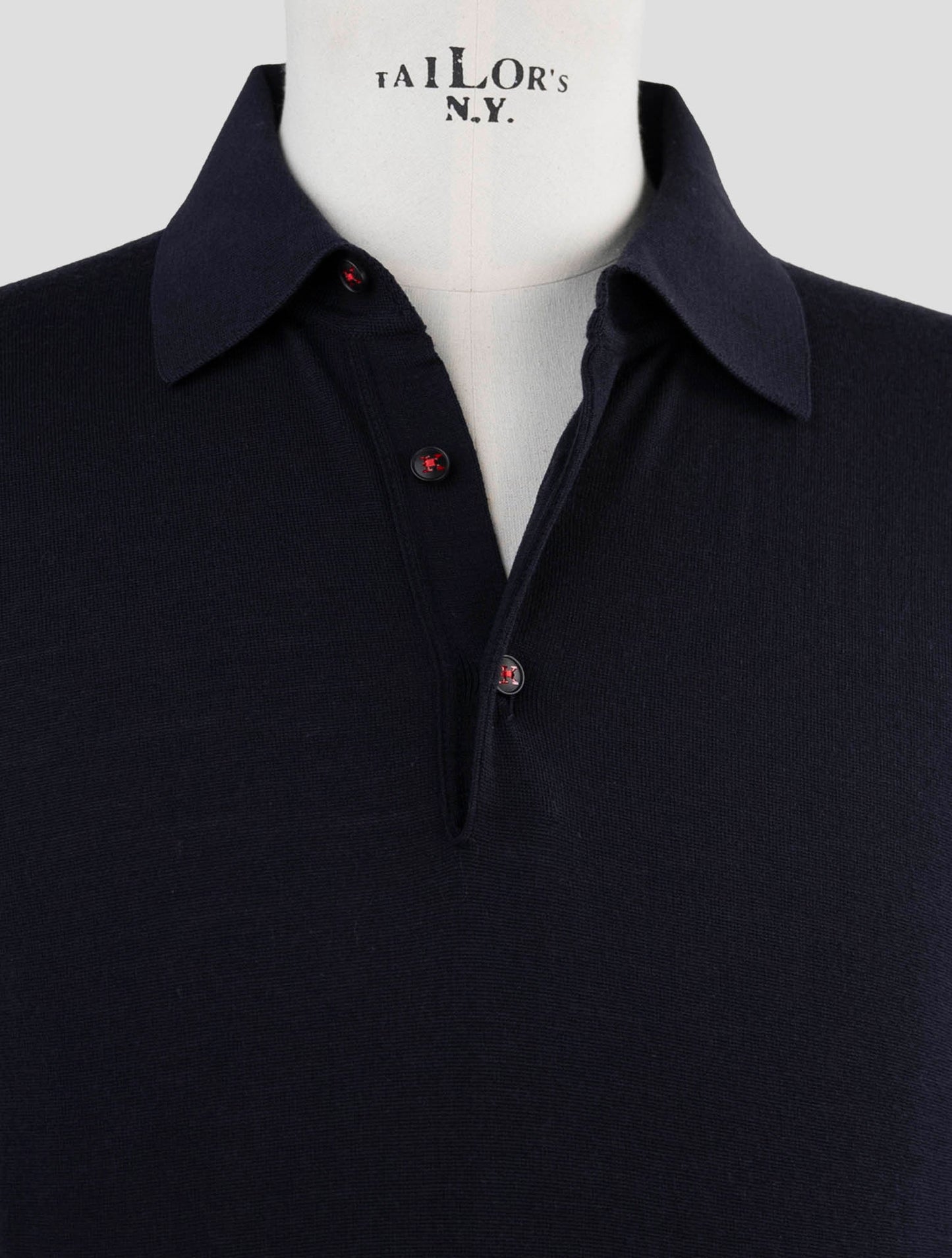 Kiton Dark Blue Cotton Sweater Polo
