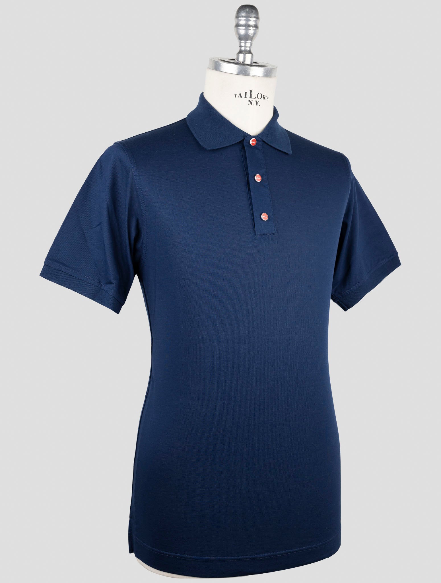 Kiton Blue Cotton Polo