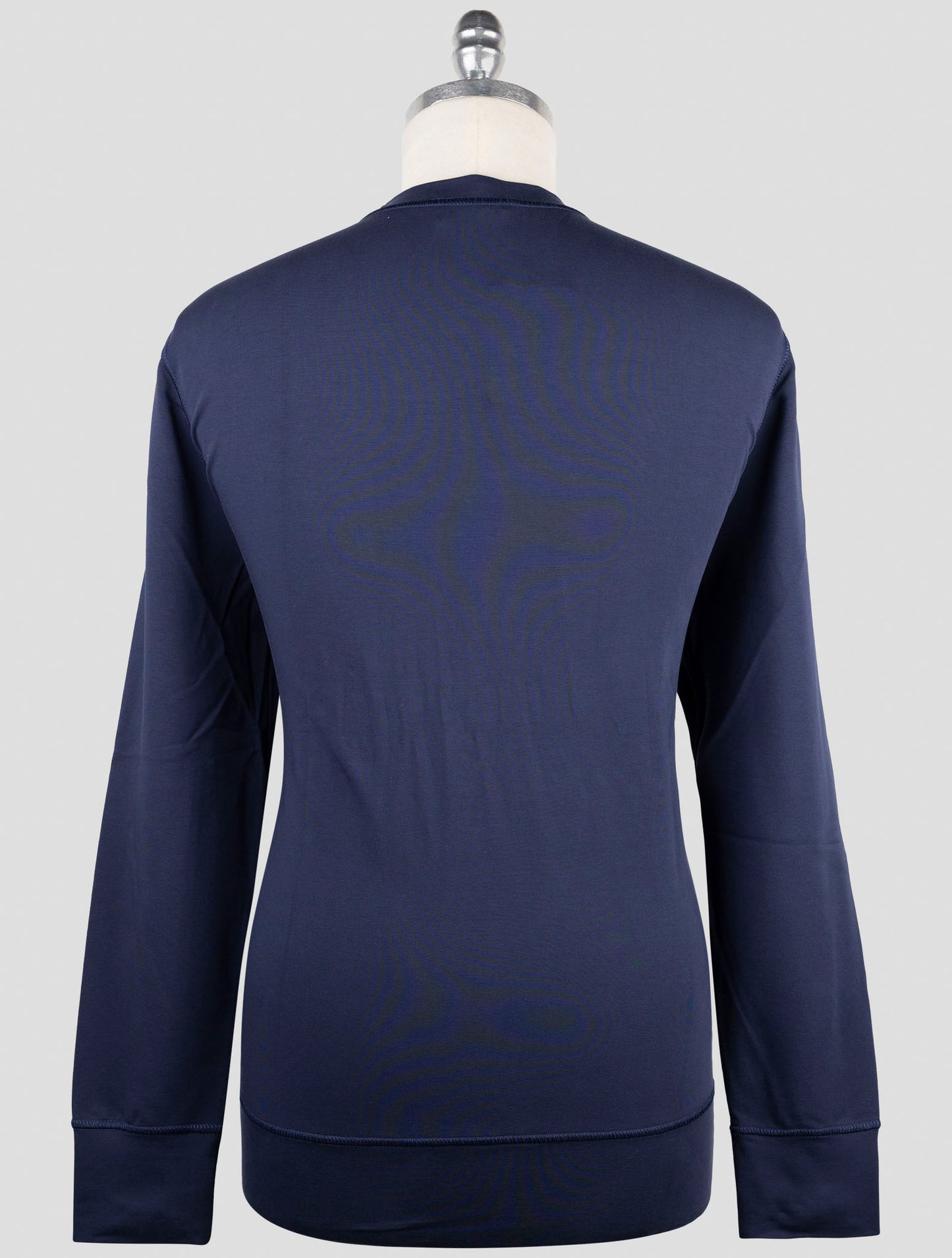 Kiton Blue Cotton Ea Sweater Crewneck