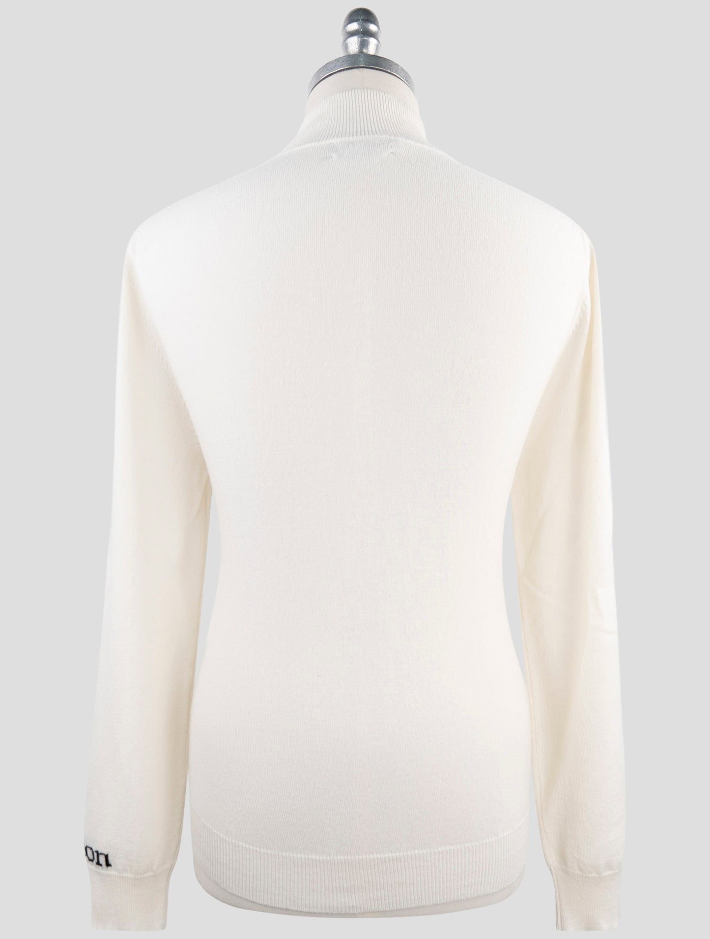 Kiton White Cashmere Sweater Half Zip