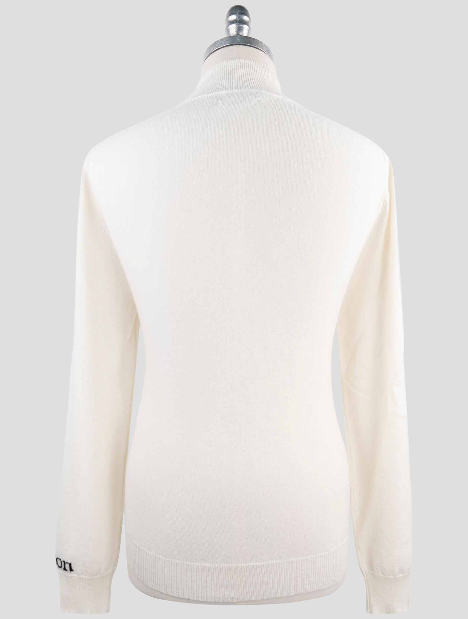 Kiton White Cashmere Sweater Half Zip
