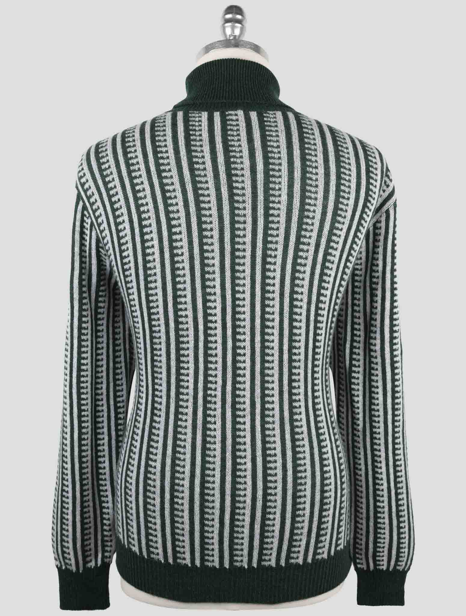 Kiton Green Gray Cashmere Sweater Turtleneck