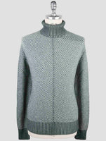Kiton Green Gray Cashmere Sweater Turtleneck