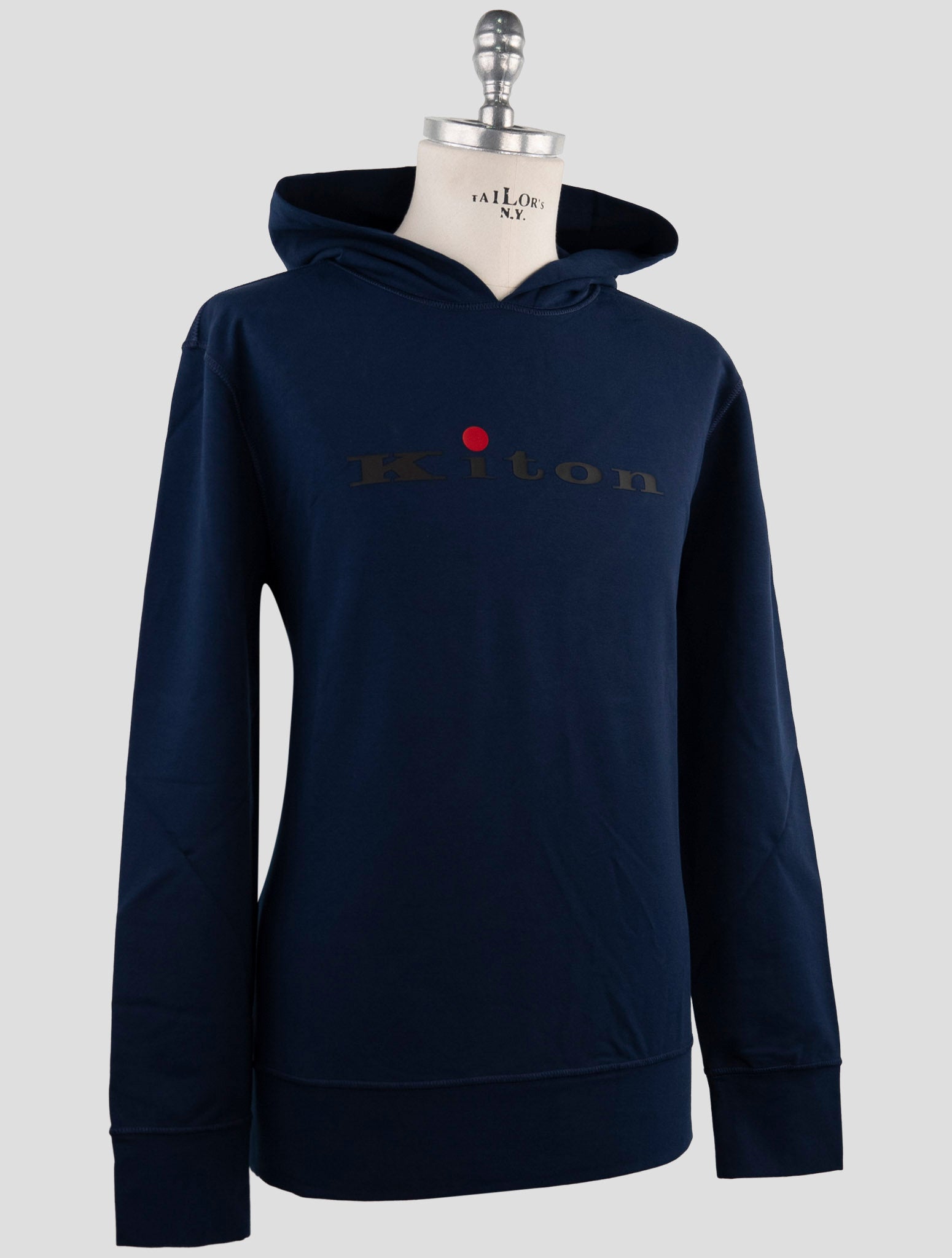 Kiton Blue Cotton Ea Sweater Hoddie