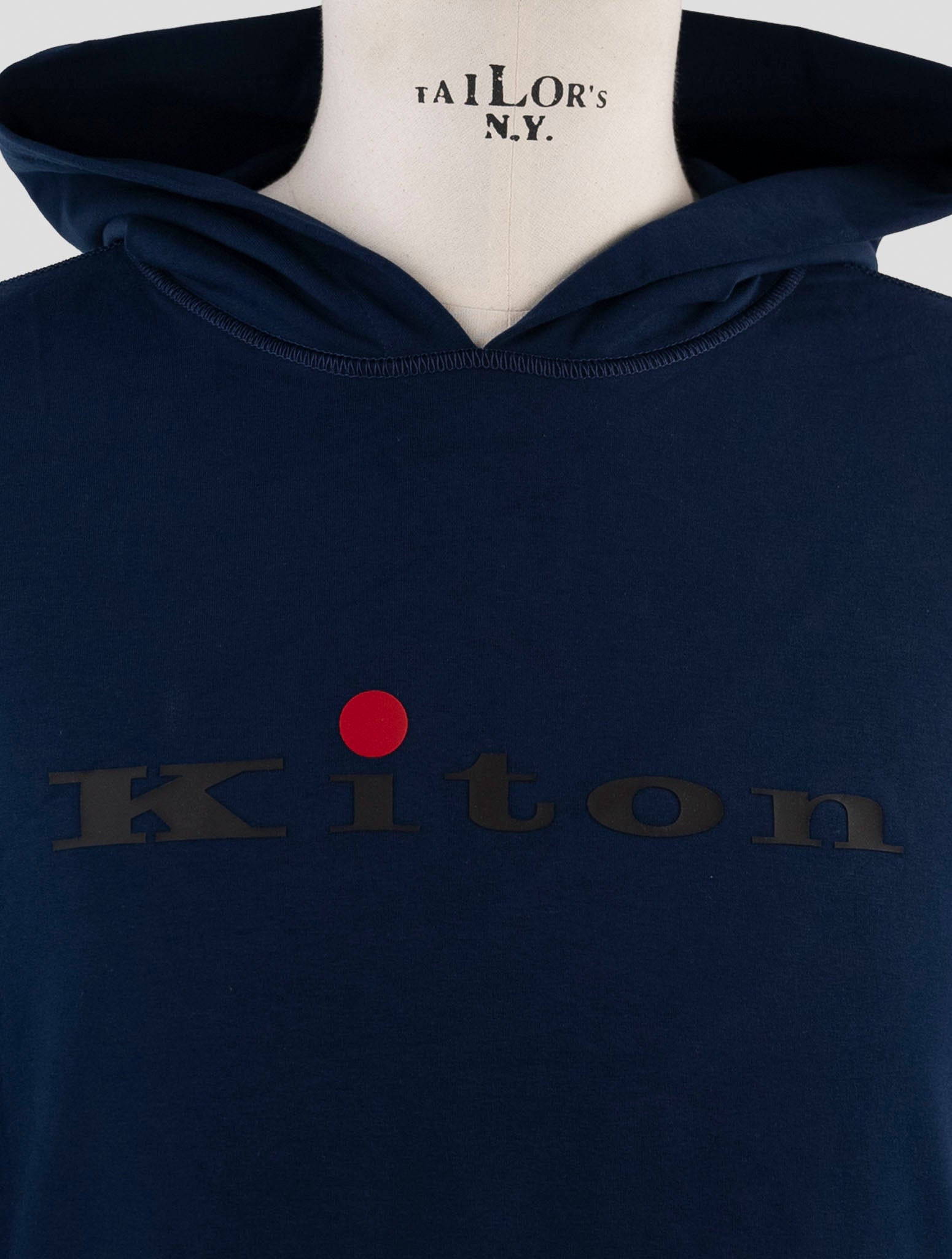 Kiton Blue Cotton Ea Sweater Hoddie