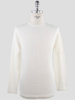 Kiton White Cotton Cashmere Sweater Crewneck