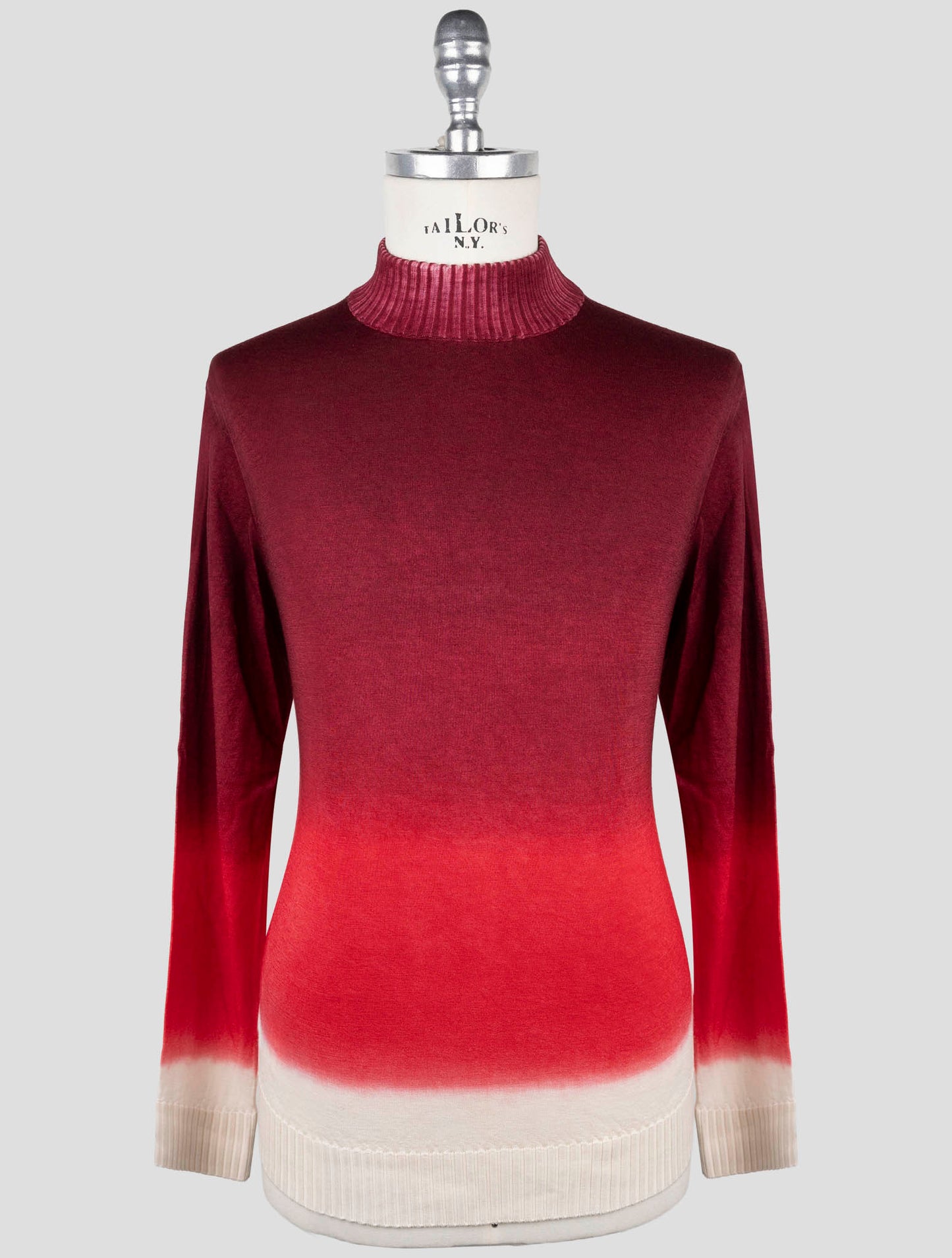 Kiton Burgundy Cashmere Silk Sweater Crewneck