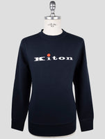 Kiton Blue Cotton Ea Sweater Crewneck