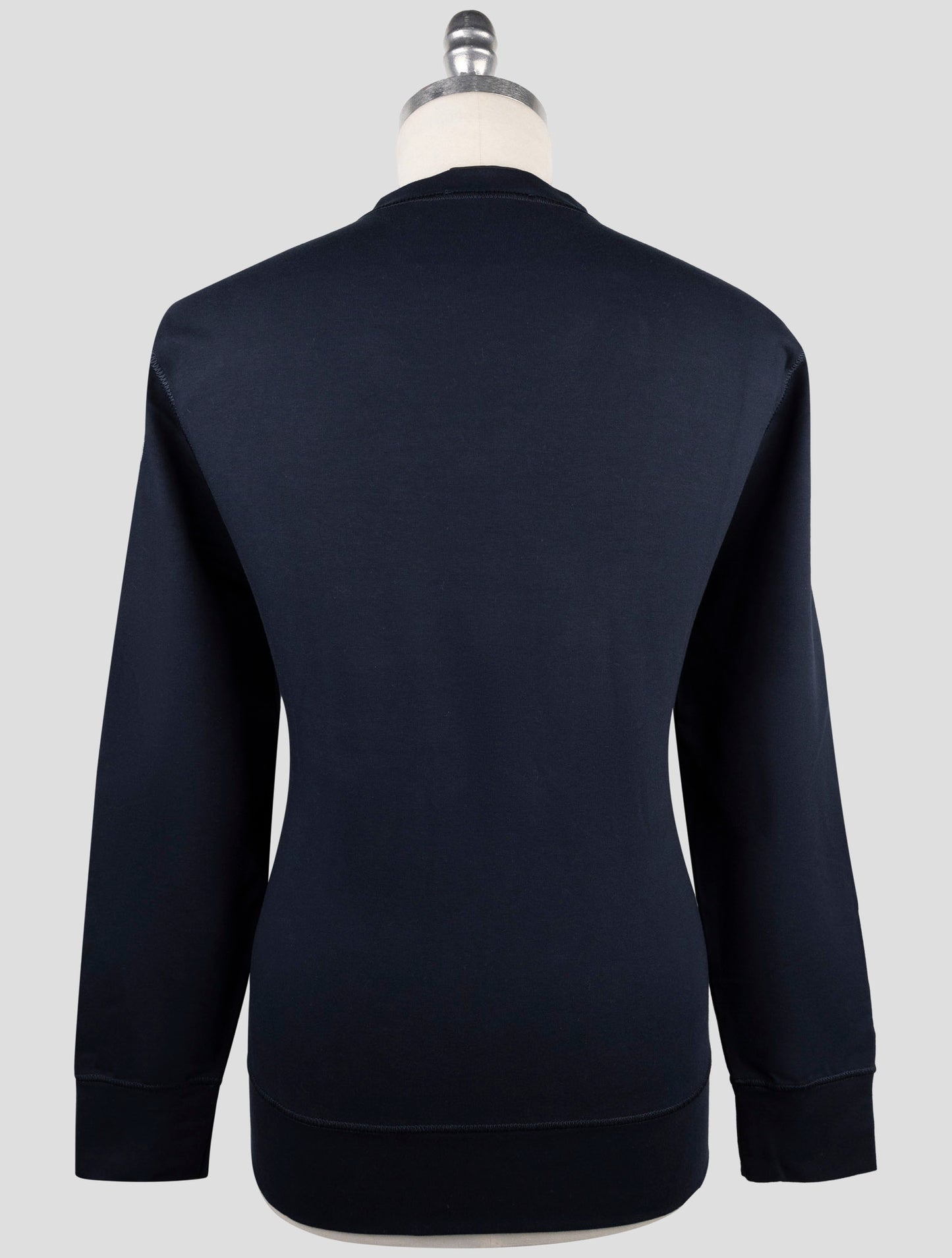Kiton Blue Cotton Ea Sweater Crewneck