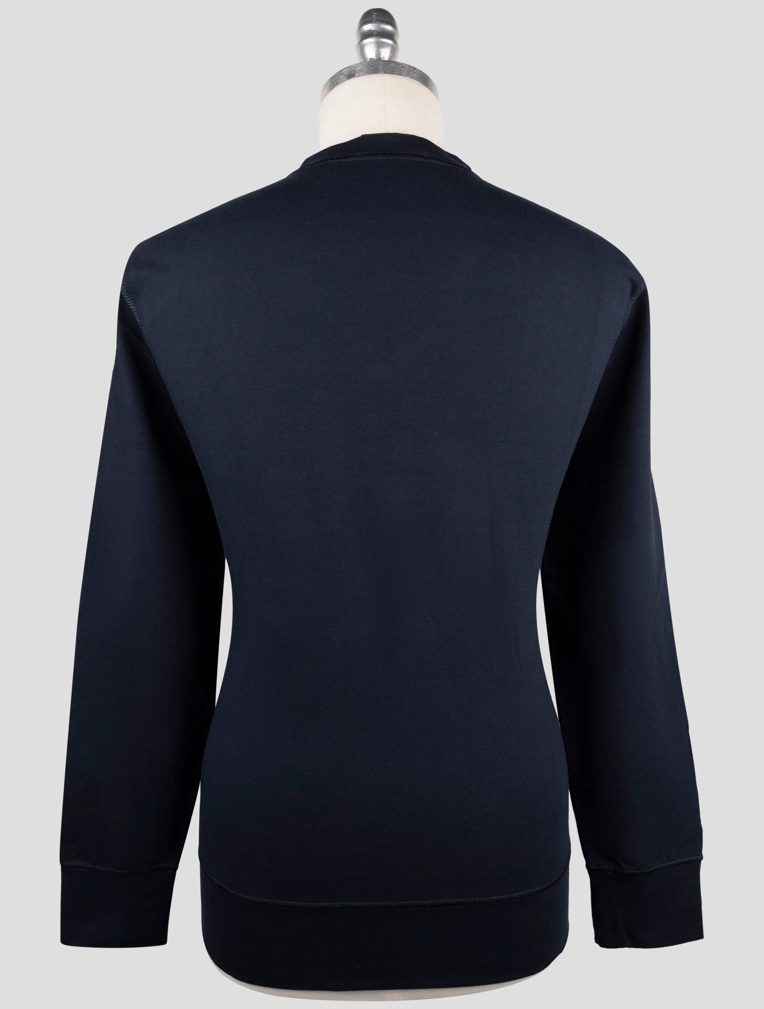 Kiton Blue Cotton Ea Sweater Crewneck