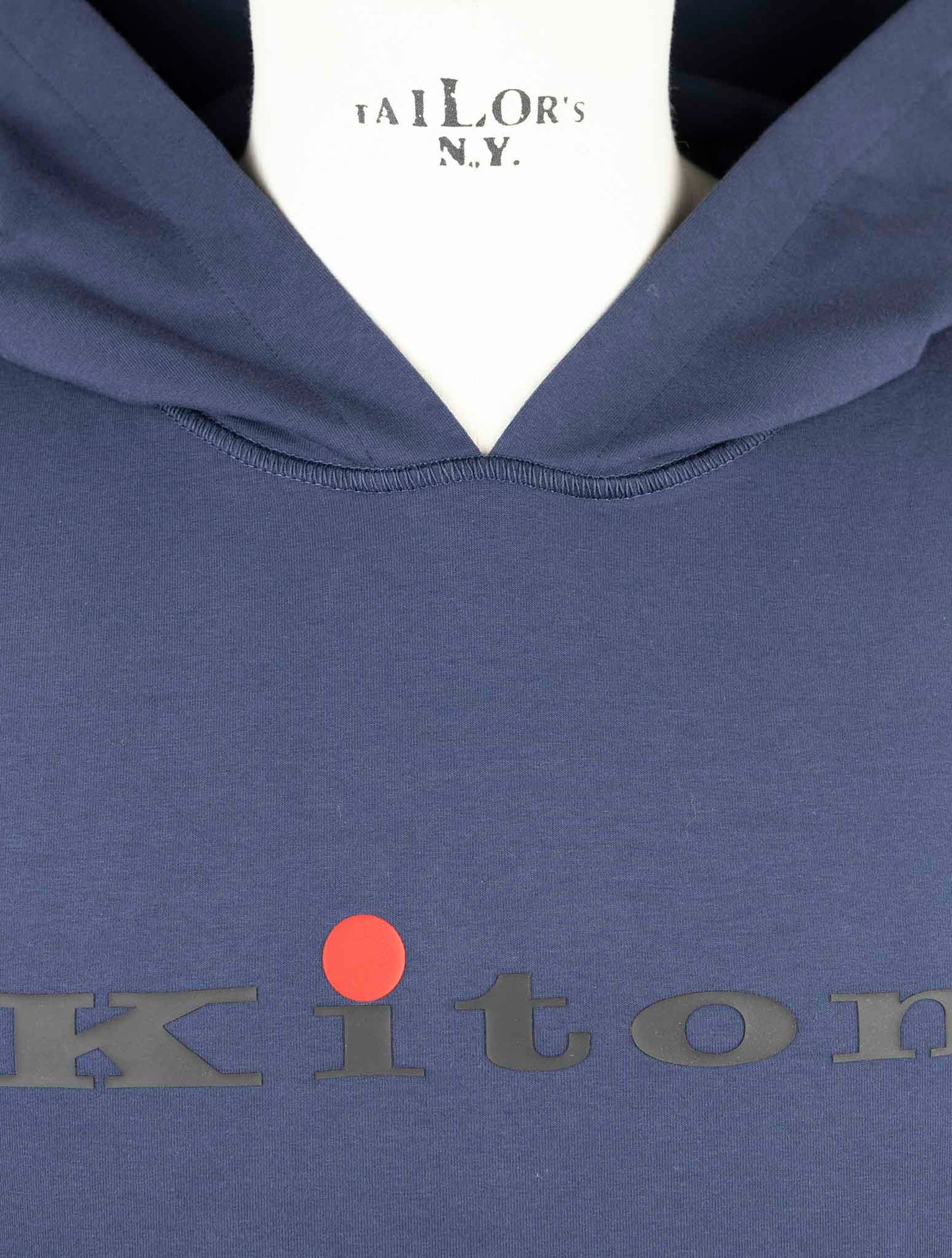 Kiton Blue Cotton Ea Sweater Hodie