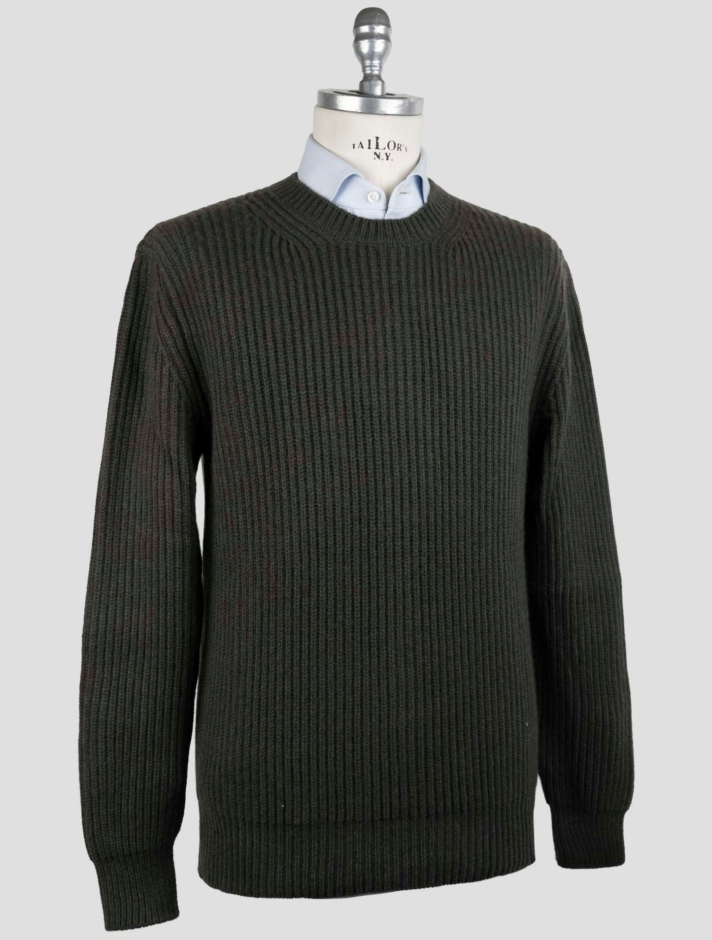 Kiton Green Cashmere Sweater Crewneck