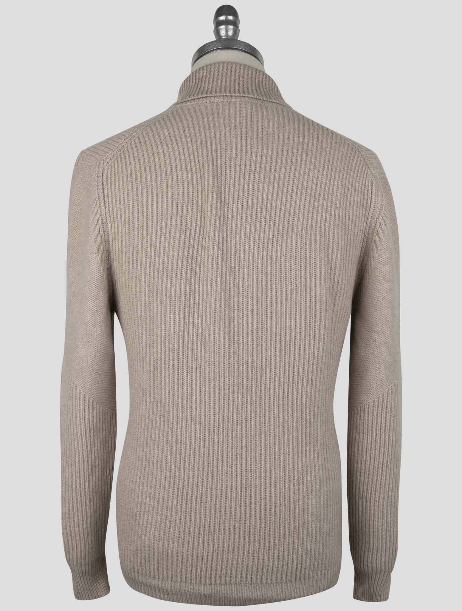 Kiton Beige Cashmere Sweater Cardigan