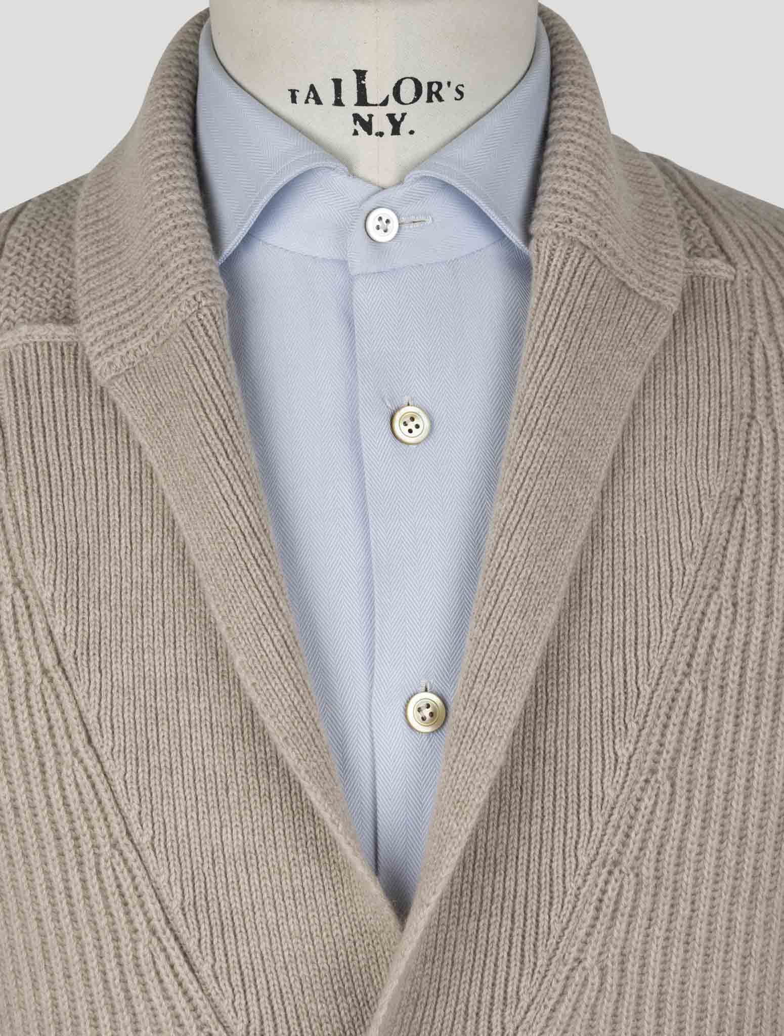 Kiton Beige Cashmere Sweater Cardigan