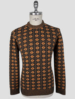 Kiton Gray Orange Cashmere Sweater Crewneck