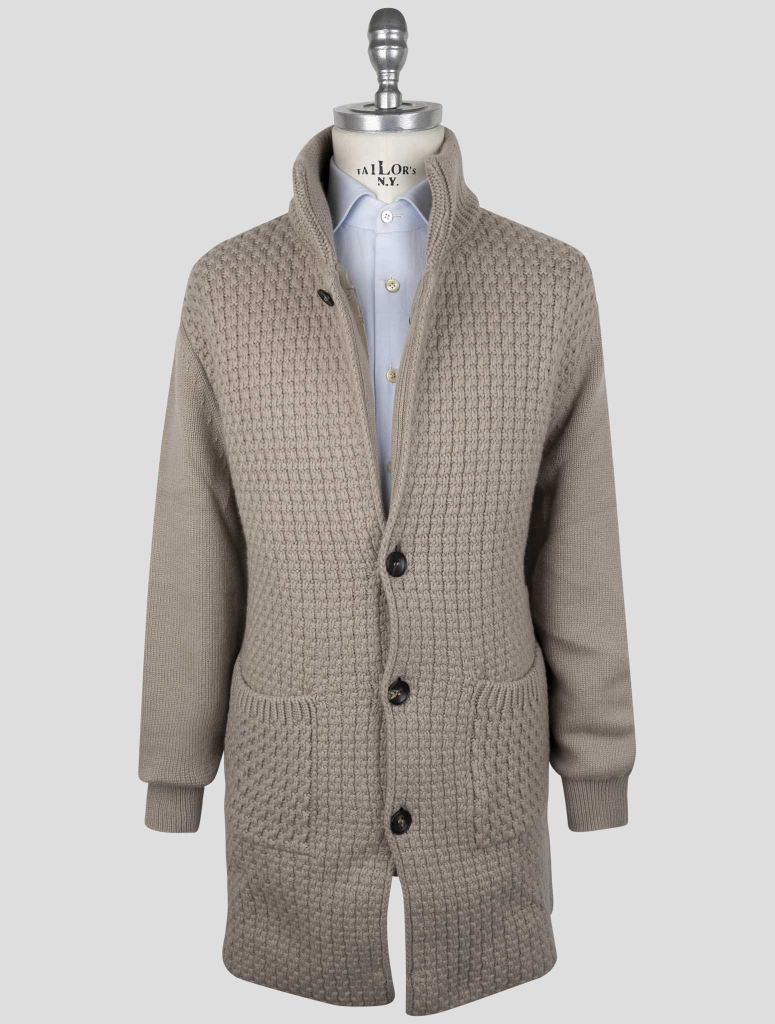 Kiton Beige Cashmere Sweater Cardigan