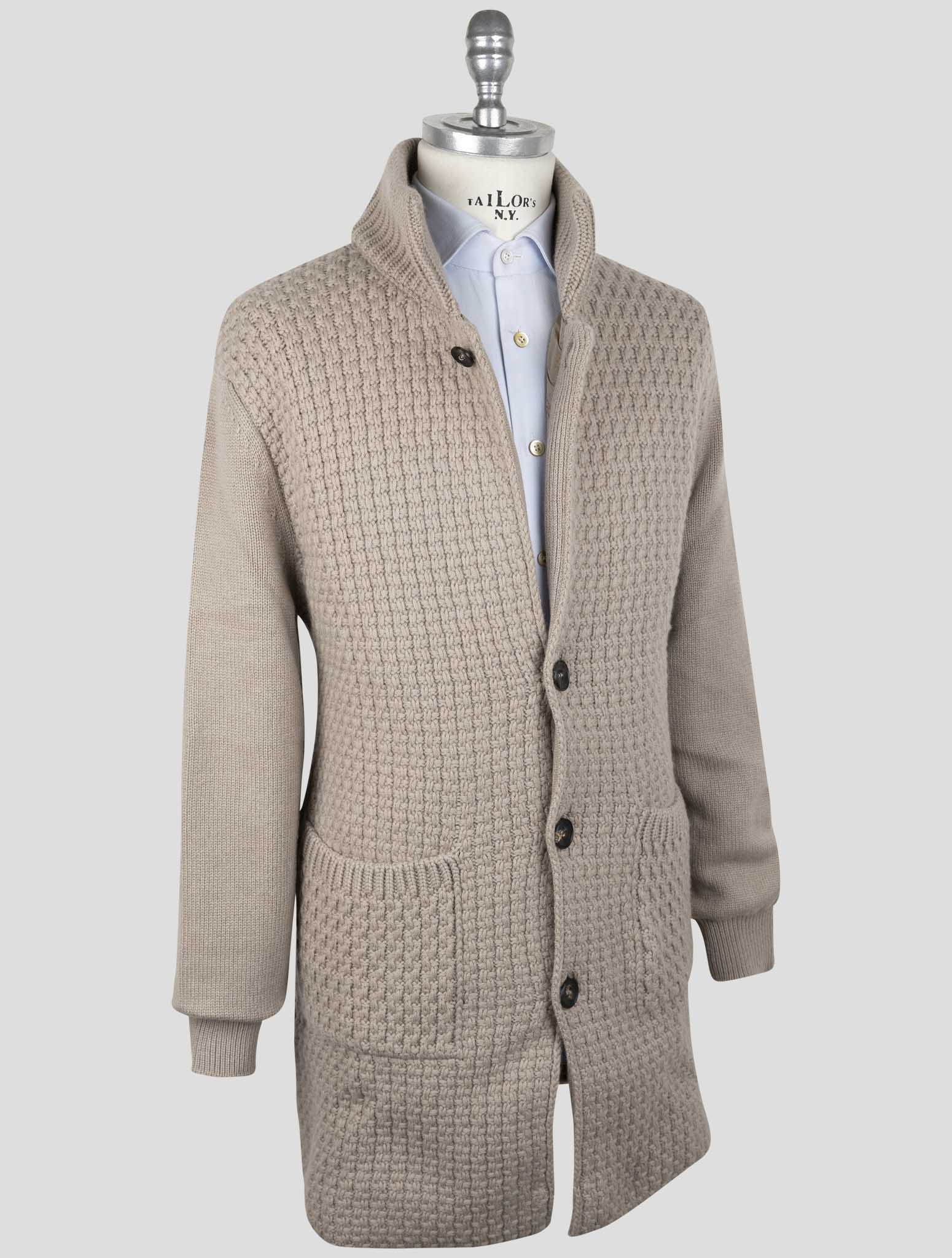 Kiton Beige Cashmere Sweater Cardigan