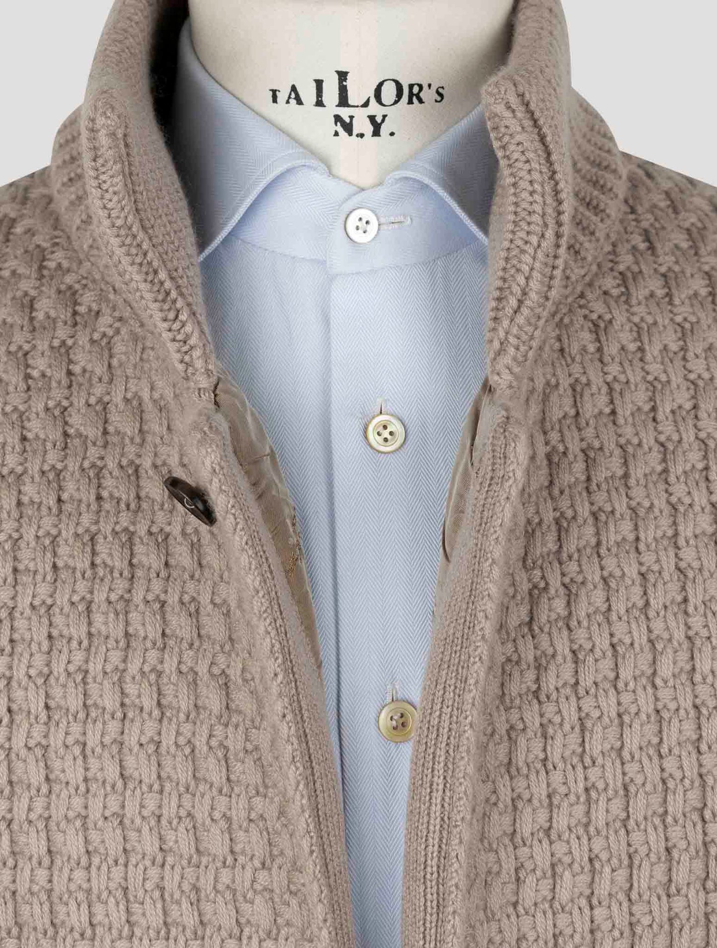 Kiton Beige Cashmere Sweater Cardigan