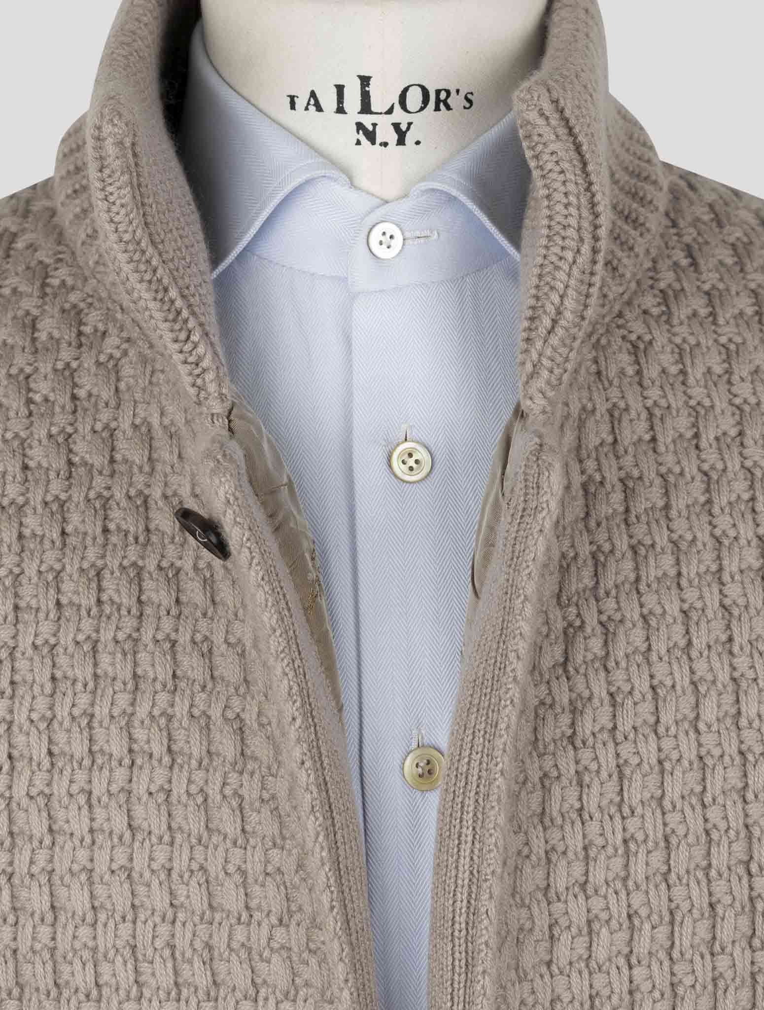 Kiton Beige Cashmere Sweater Cardigan