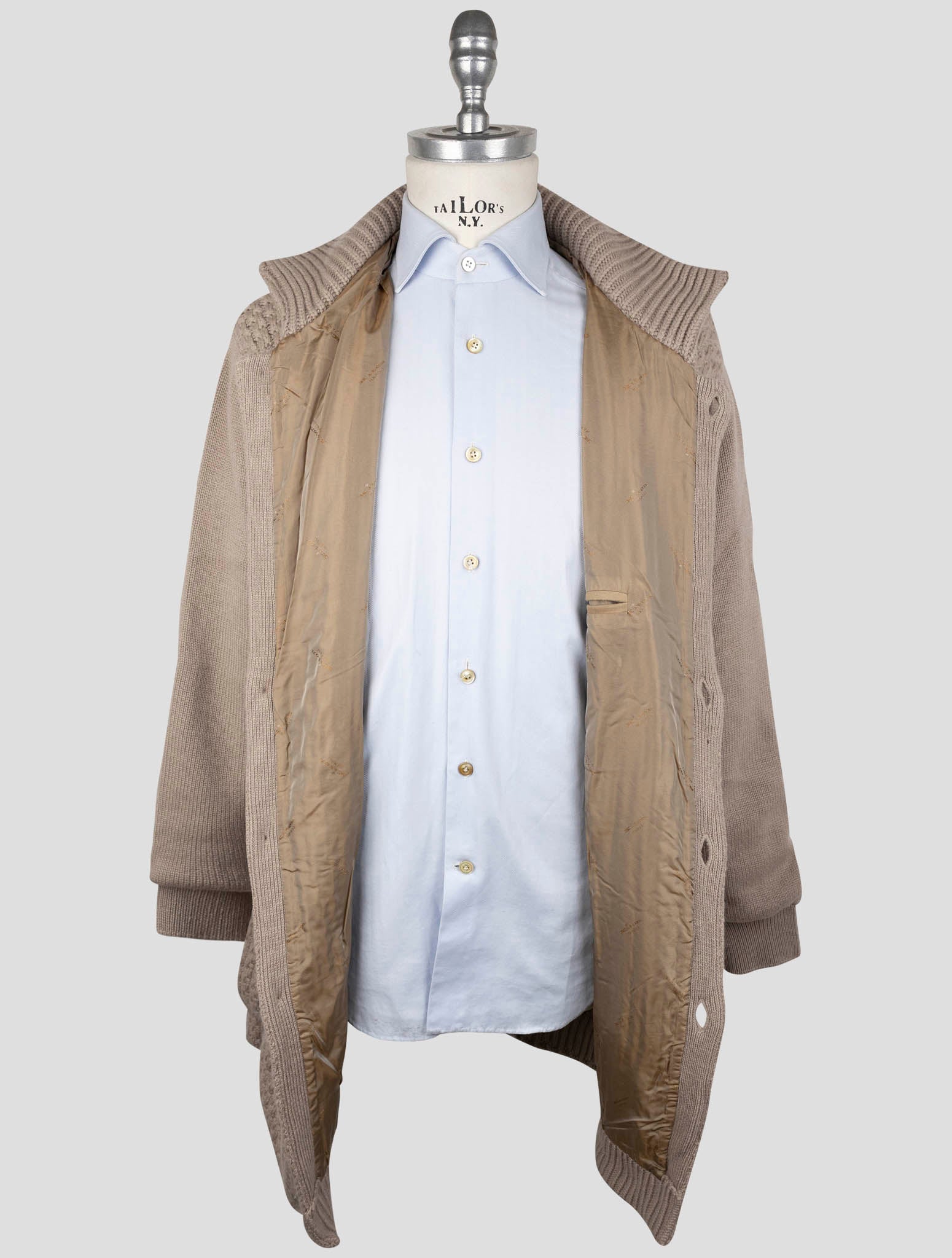 Kiton Beige Cashmere Sweater Cardigan