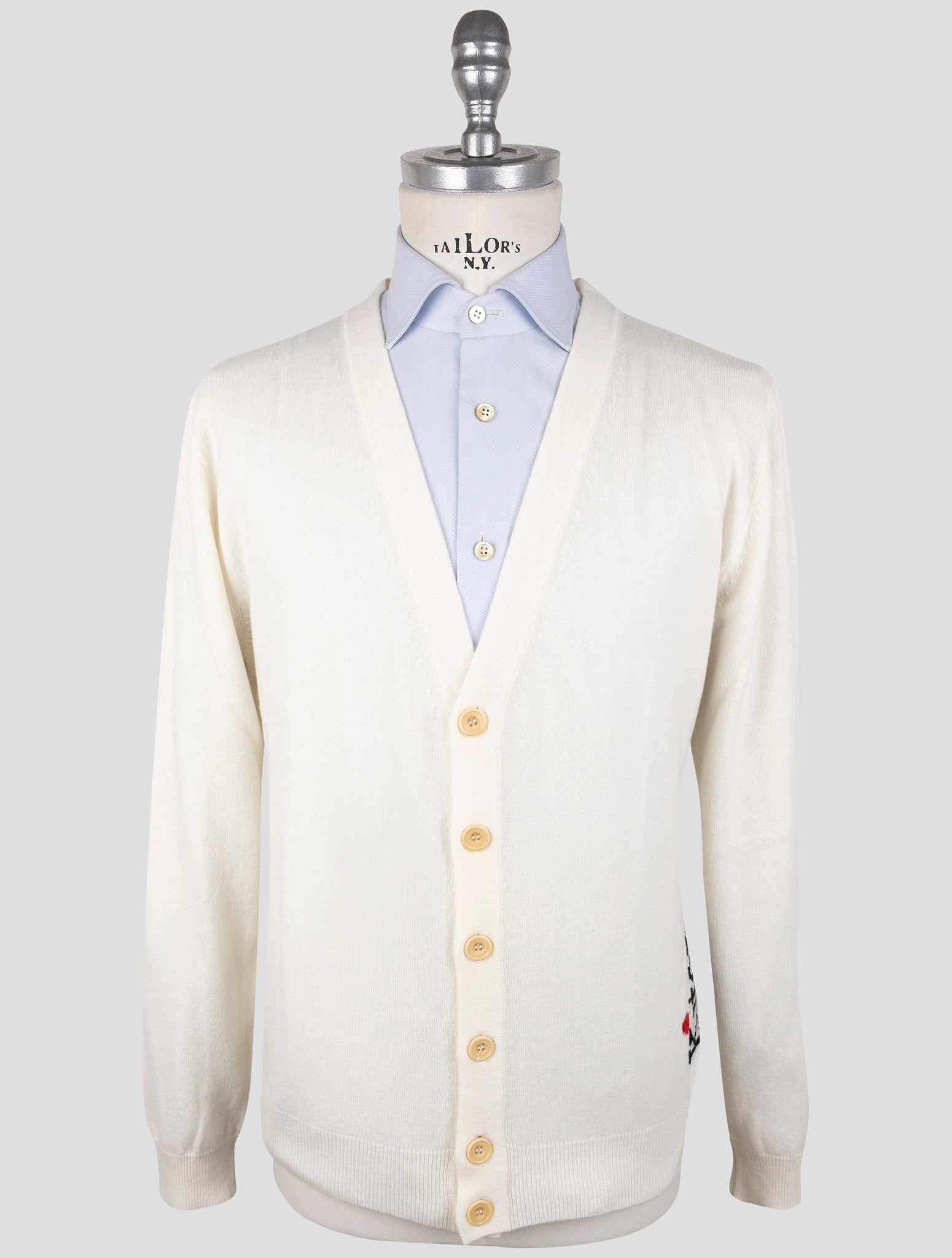 Kiton White Cashmere Sweater Cardigan