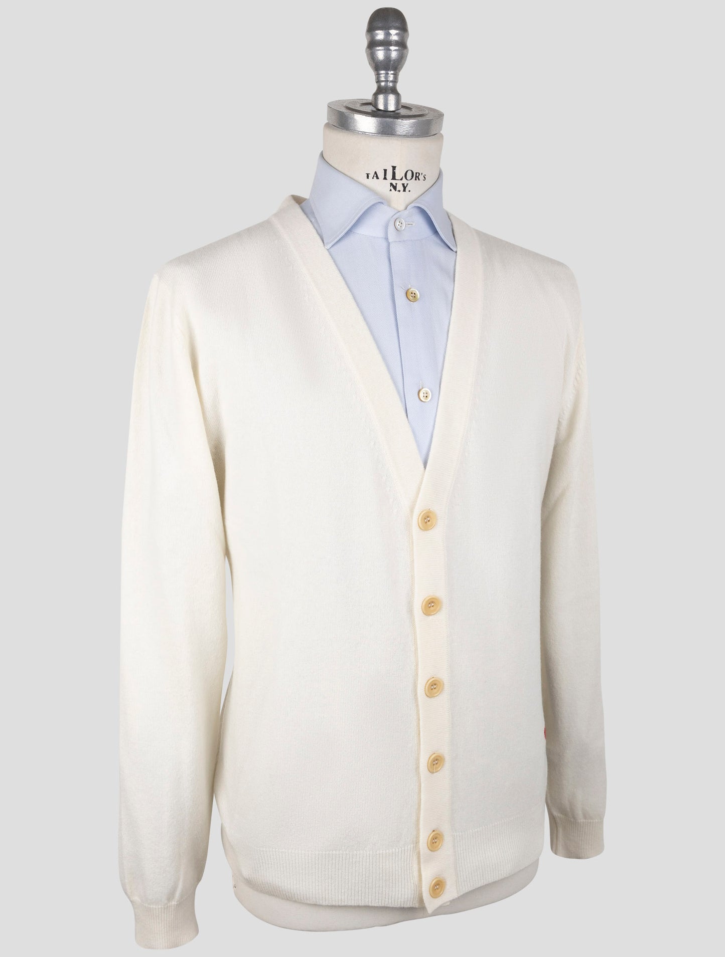 Kiton White Cashmere Sweater Cardigan