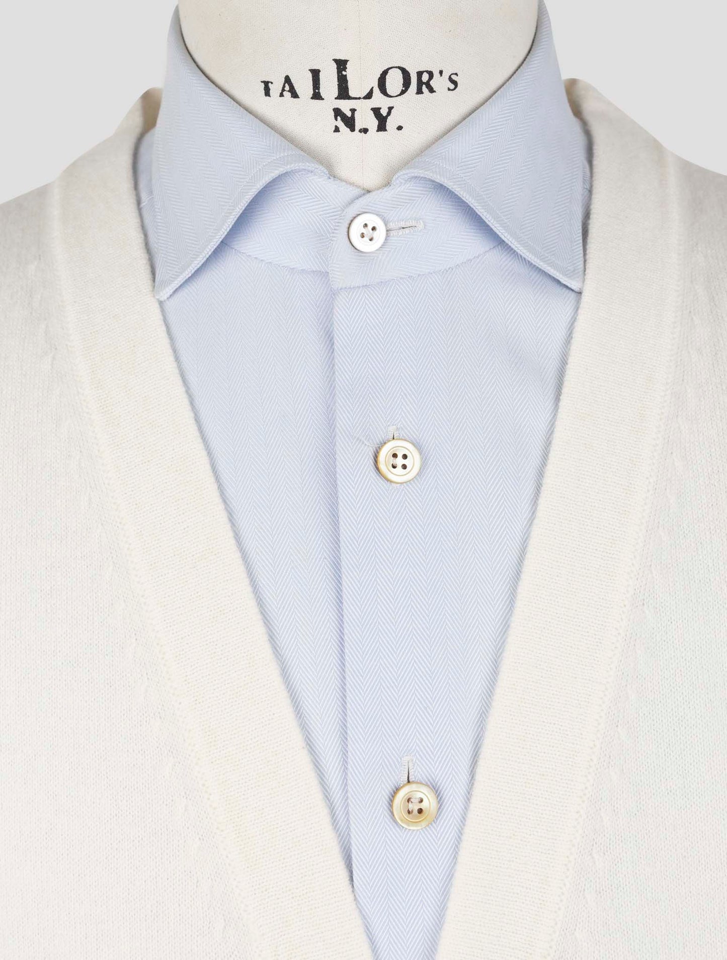 Kiton White Cashmere Sweater Cardigan