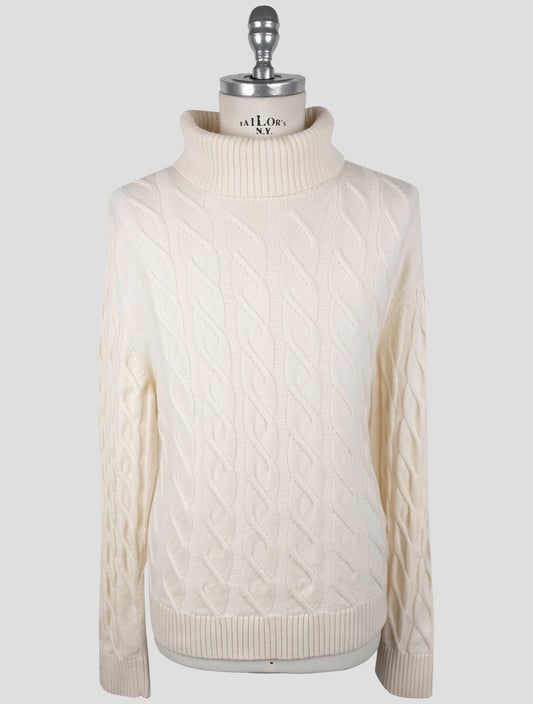 Kiton White Cashmere Sweater Turtleneck