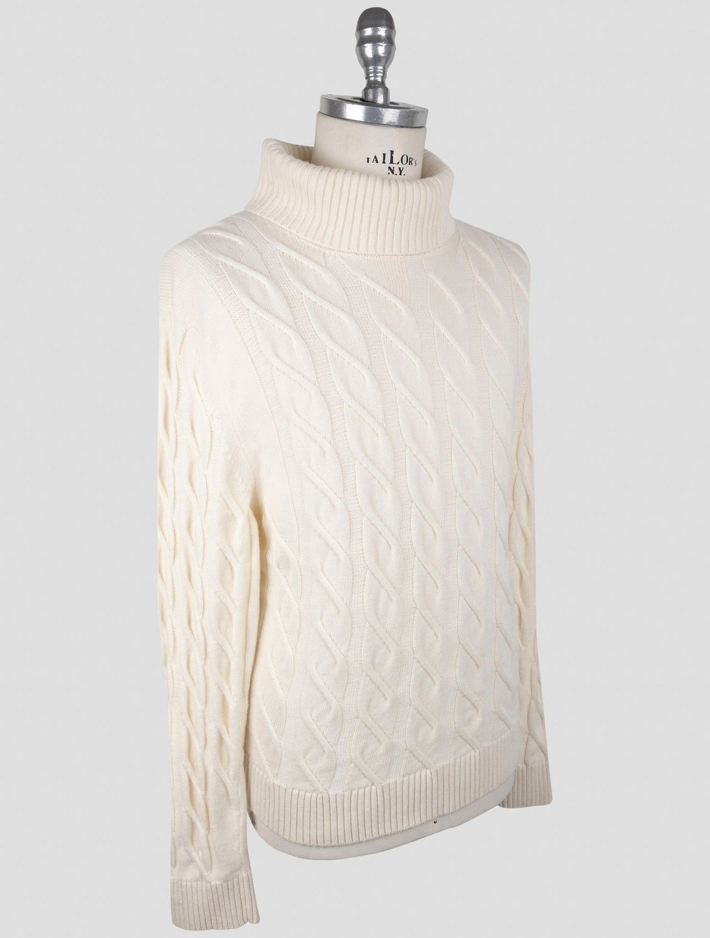 Kiton White Cashmere Sweater Turtleneck