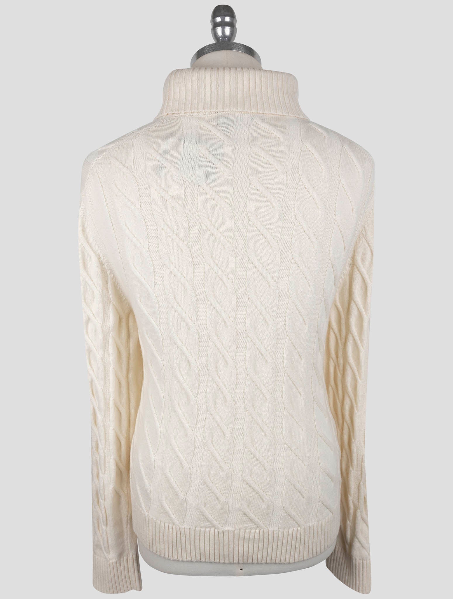 Kiton White Cashmere Sweater Turtleneck