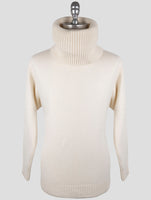 Kiton White Cashmere Pa Pu Sweater Turtleneck