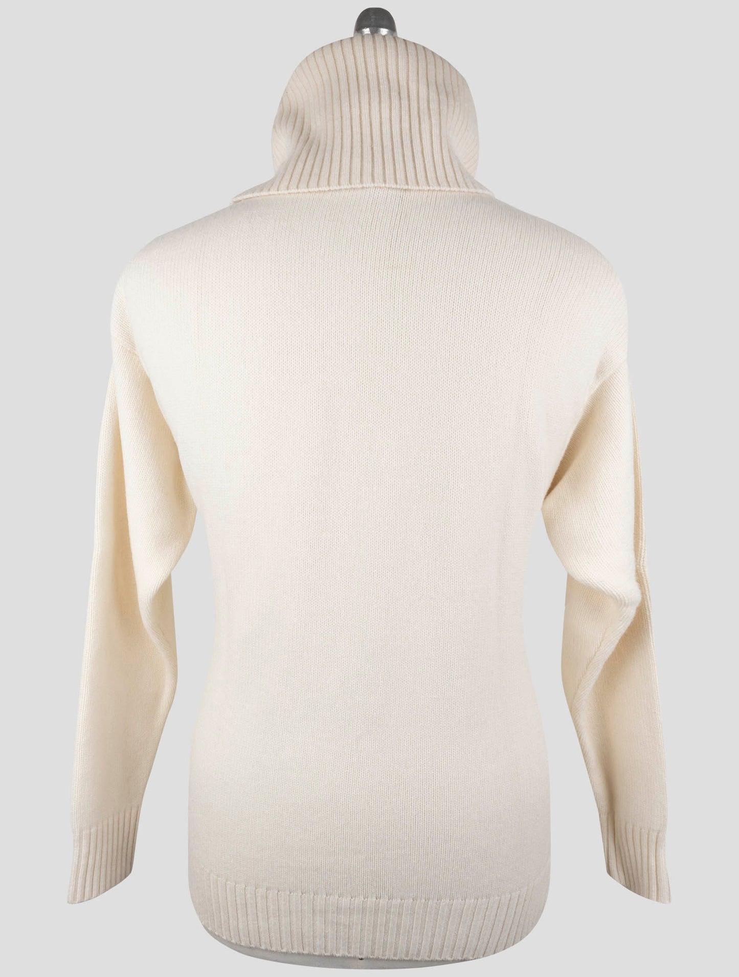 Kiton White Cashmere Pa Pu Sweater Turtleneck