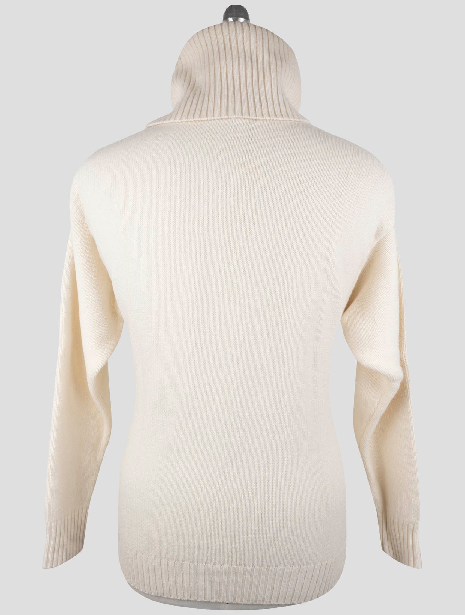 Kiton White Cashmere Pa Pu Sweater Turtleneck