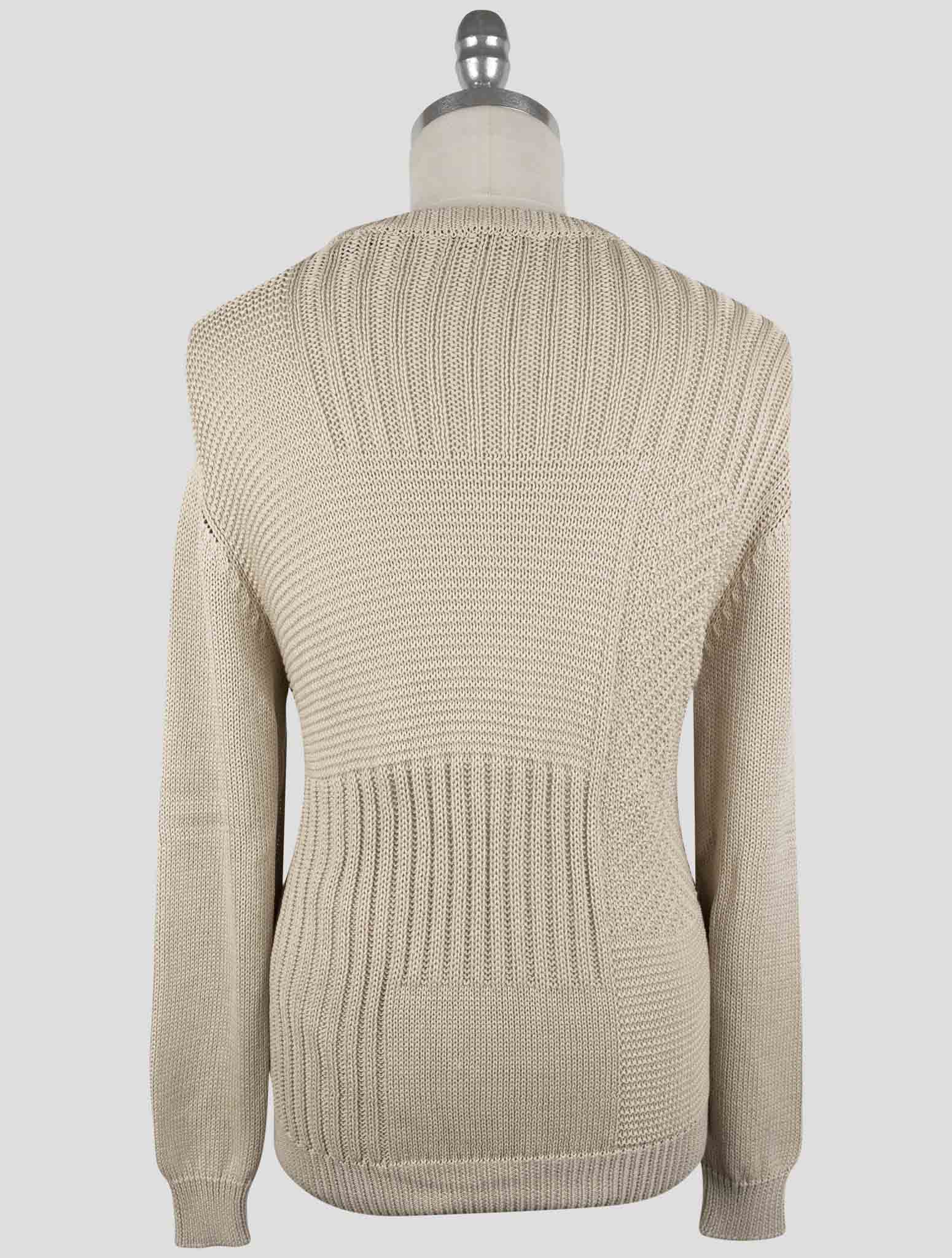 Kiton Beige Cotton Sweater Crewneck