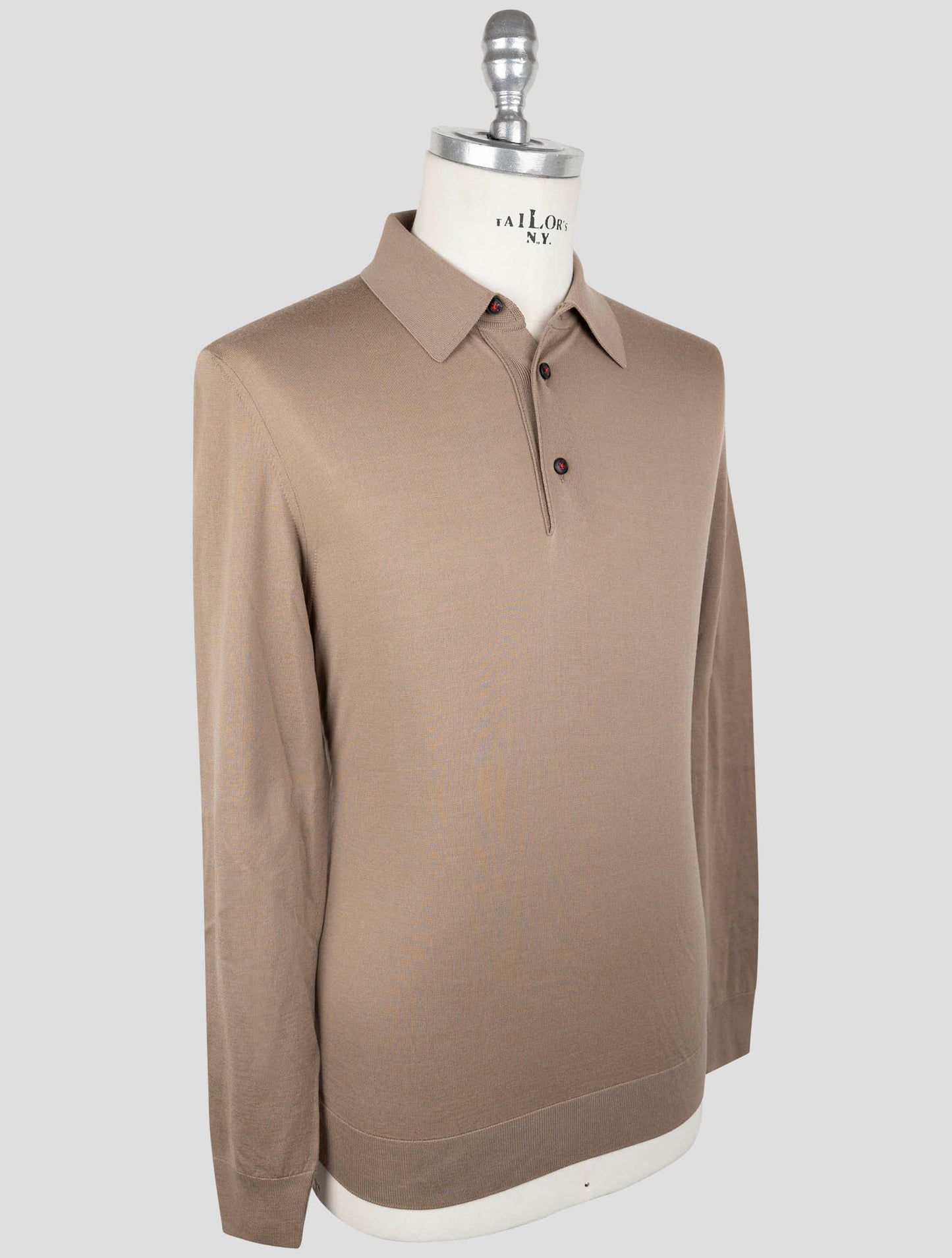 Kiton Brown Wool Sweater Polo