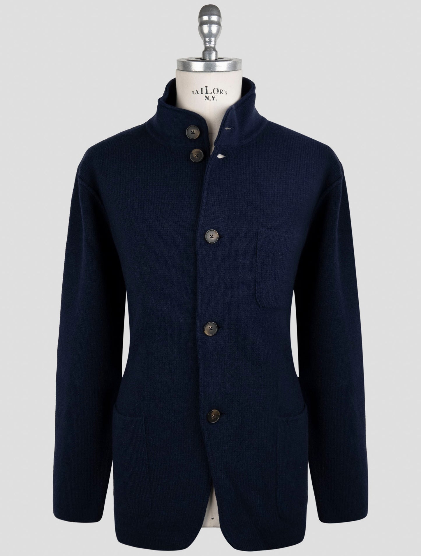 Kiton Blue Cashmere Sweater Cardigan