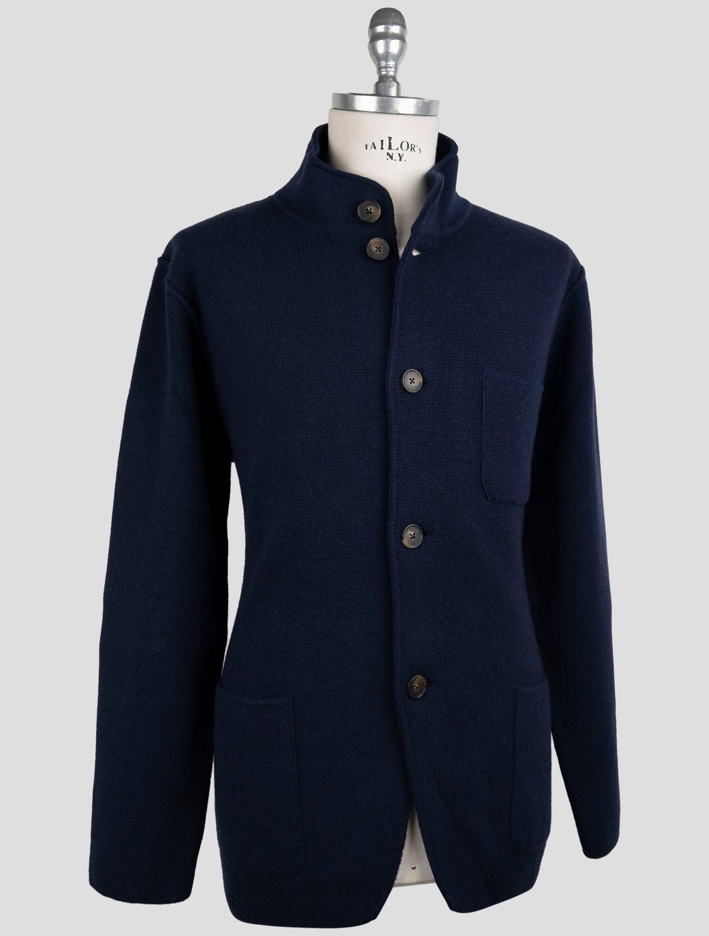 Kiton Blue Cashmere Sweater Cardigan