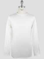 Kiton White Cotton Sweater Crewneck