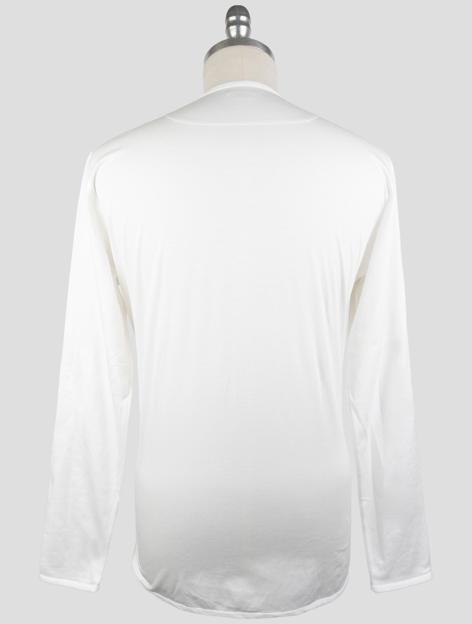 Kiton White Cotton Sweater Crewneck