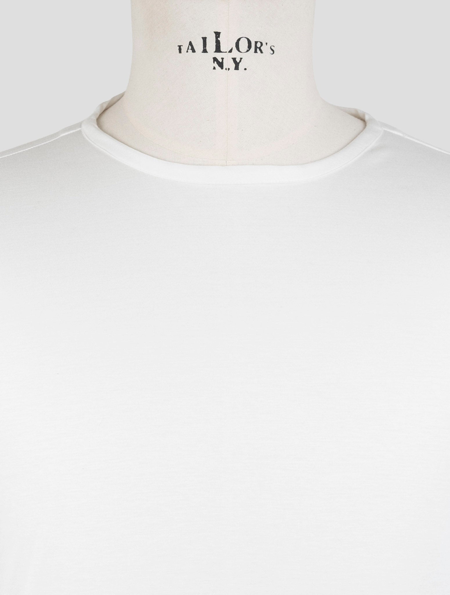 Kiton White Cotton Sweater Crewneck