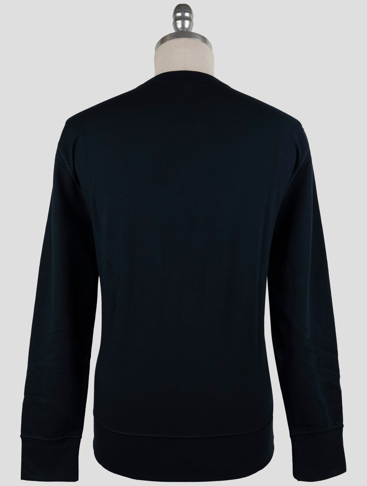 Kiton Blue Cotton Ea Sweater Crewneck