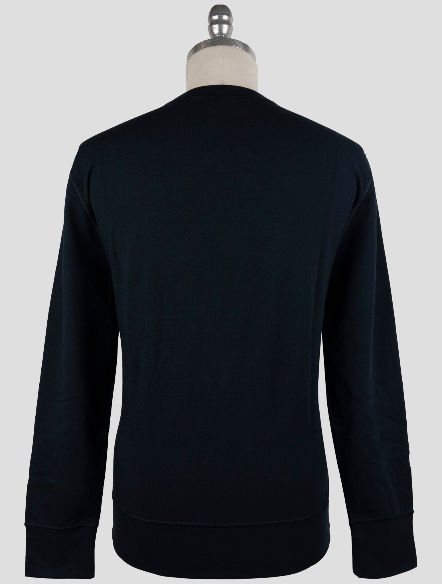 Kiton Blue Cotton Ea Sweater Crewneck