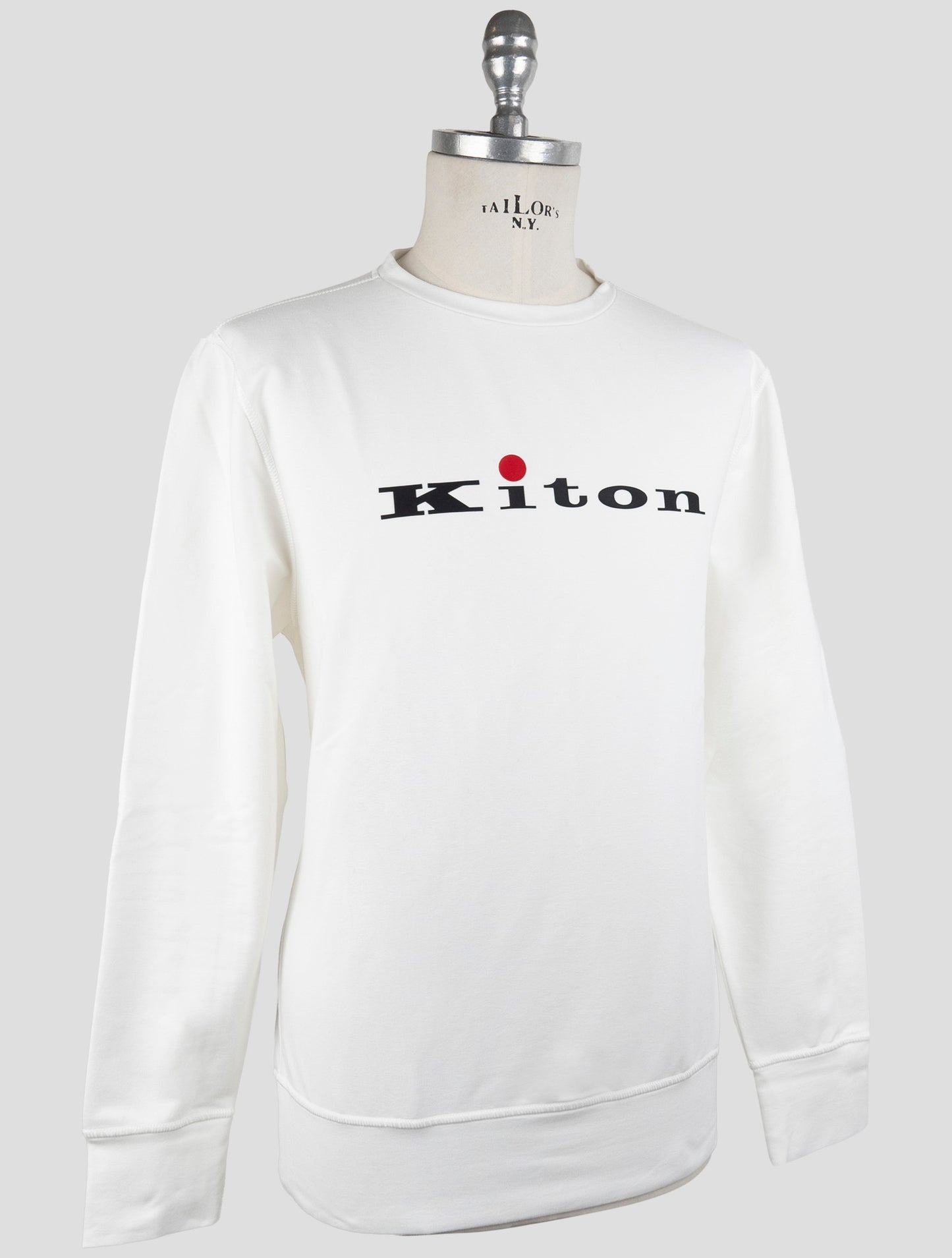 Kiton White Cotton Ea Sweater Crewneck