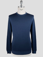 Kiton Blue Cotton Sweater Crewneck