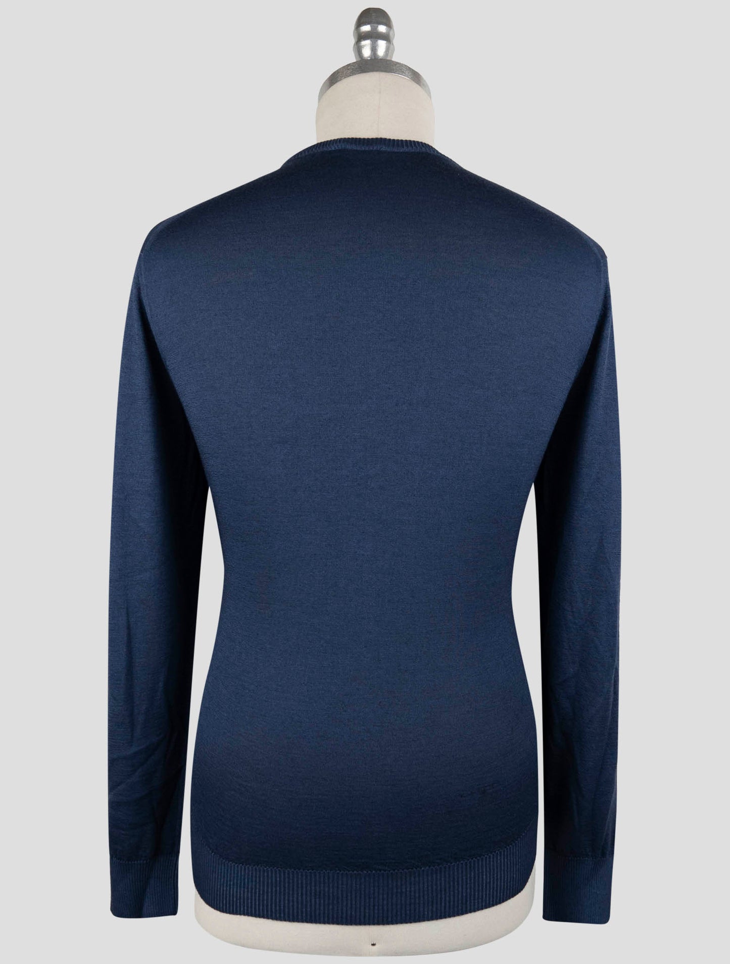 Kiton Blue Cotton Sweater Crewneck